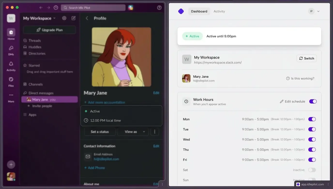 Idle Pilot for remote workers